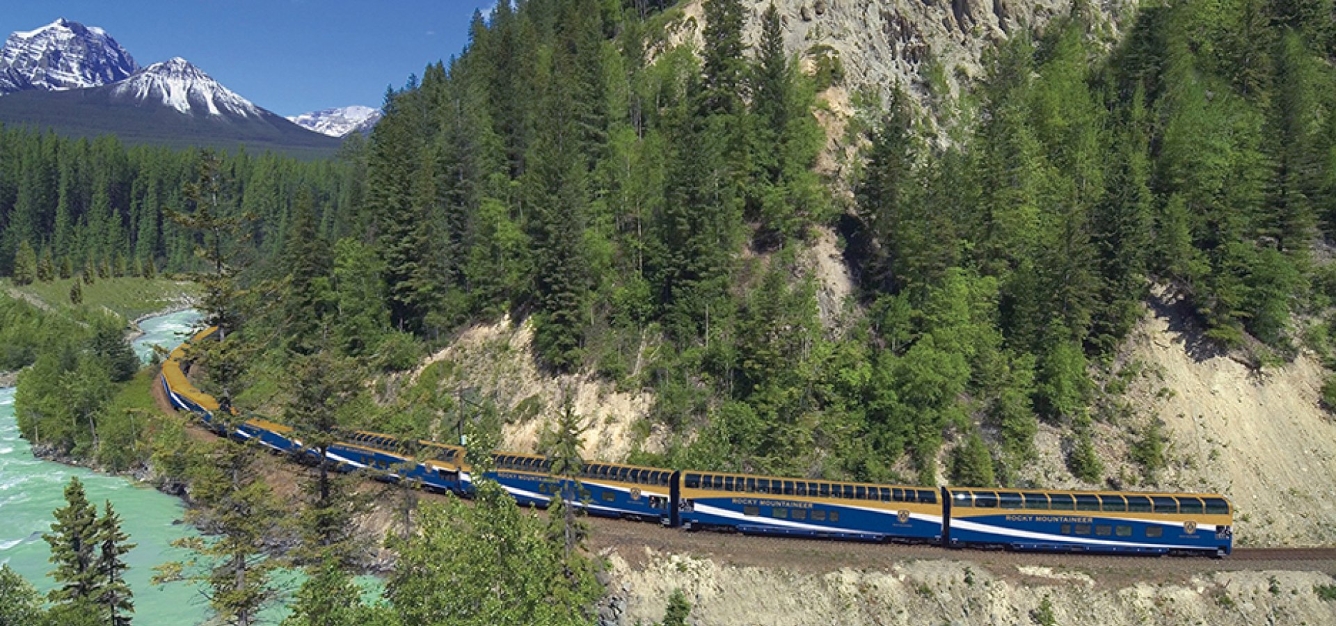 Train through Canadian Rockies